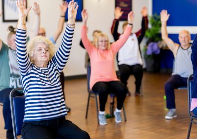 Residents in a fitness class