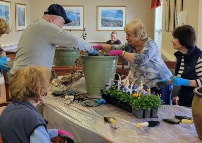 Residents planting flowers