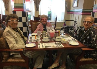 Residents dining together